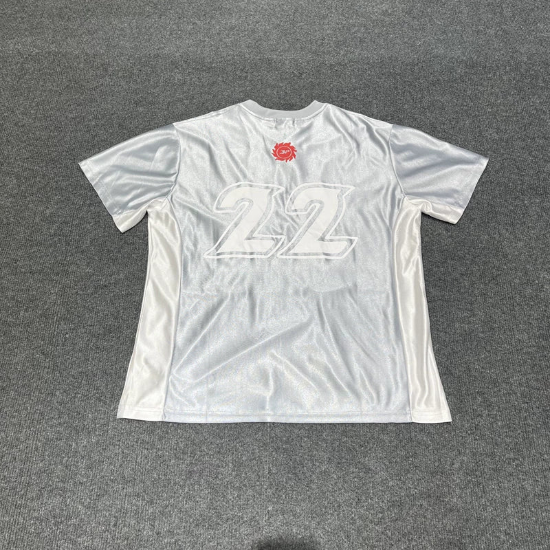 Broken Planet Retro Splicing Match Jersey V-neck Short Sleeve T-shirt